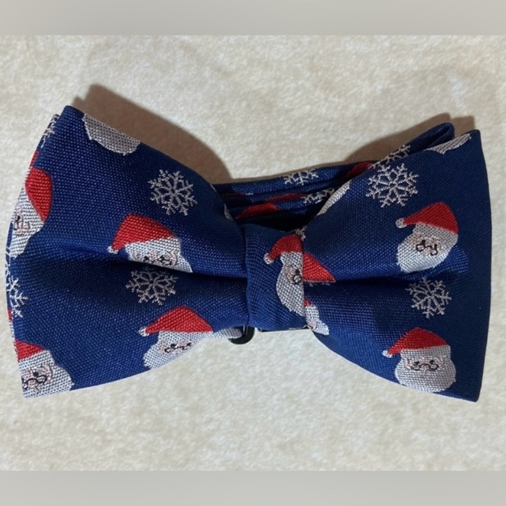 Festive Blue Santa Bow Tie for Kids